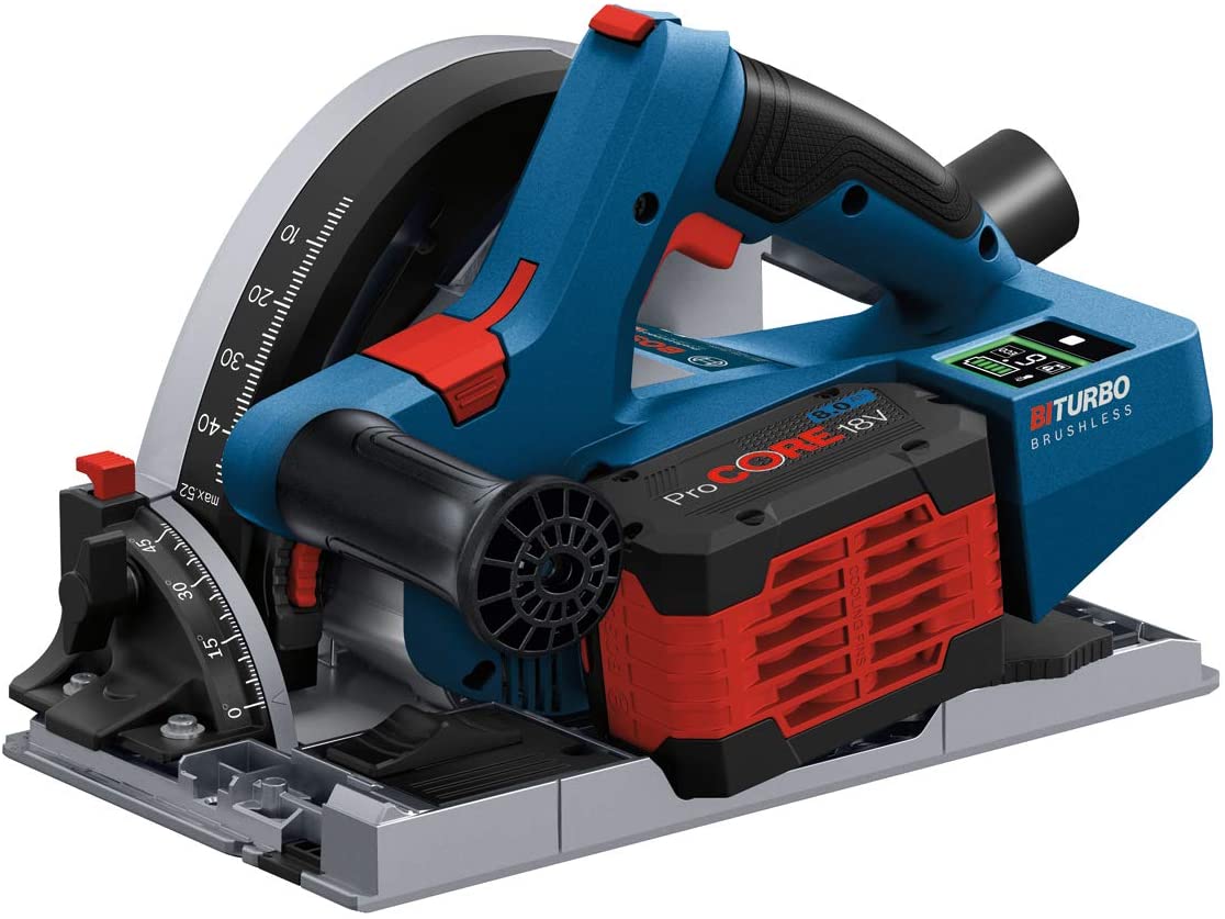 BOSCH GKT 18V-52 GC Cordless plunge circular saw - เลื่อยรางไร้สายใช้แบตเตอรี่ 18 โวลท์ และกล่องใส่เลื่อย L-Boxx - 06016B4000