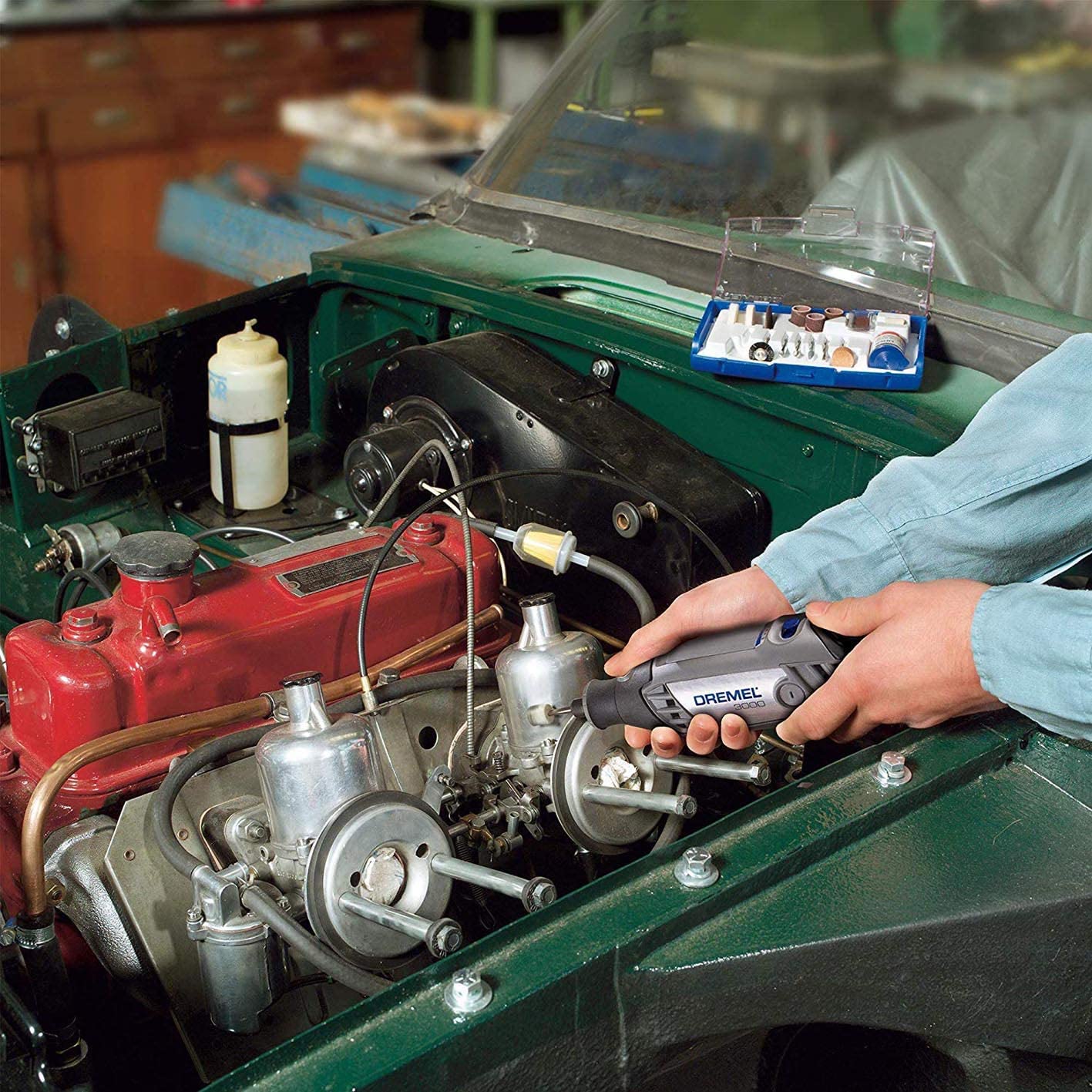 DREMEL 687-01 52-Piece All-Purpose Rotary Tool Accessory Kit- Includes a Carving Bit, Sanding Drums, Grinding Stones, Cutting Discs, and a Storage Case - ชุดอุปกรณ์เสริมเครื่องมืออเนกประสงค์ 52 ชิ้น DREMEL รุ่น 687-01