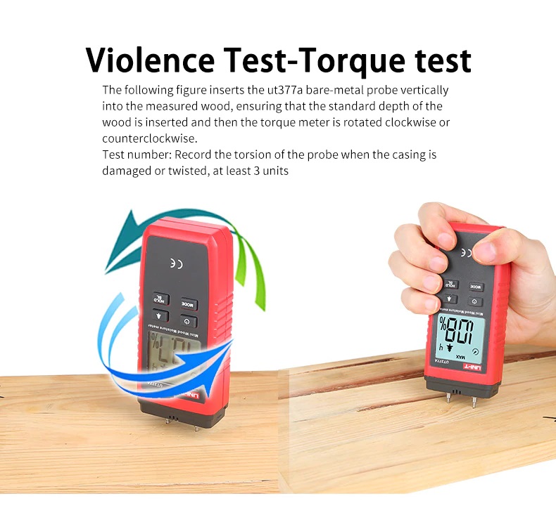 UNI-T Digital Wood Moisture Meter with LCD Backlight - เครื่องวัดความชื้นไม้แบบดิจิตอล