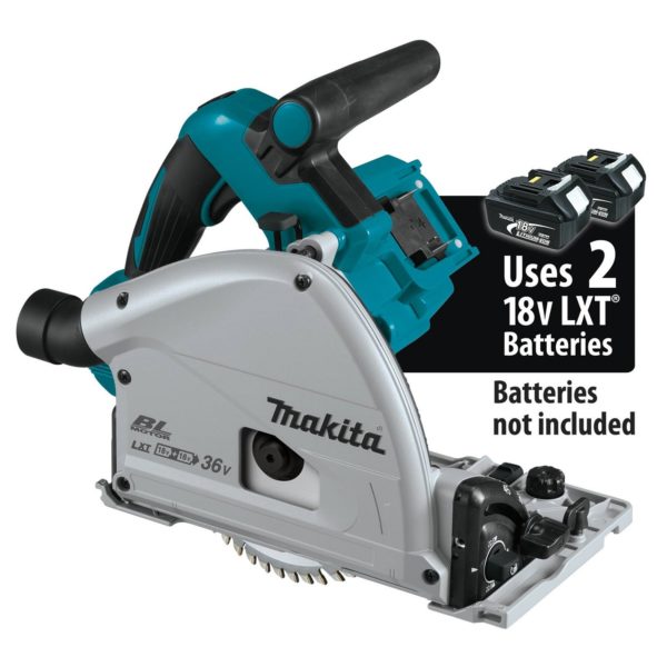 MAKITA DSP600Z Cordless Track Saw - เลื่อยรางไร้สายใช้แบตเตอรี่ Li-Ion 18v x2 (ตัวเลื่อยเปล่าไม่มีแบตเตอรี่ ไม่มีแท่นชาร์ท ไม่มีราง)