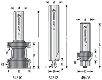 AMANA TOOL 54314 - 3-Piece Carbide Tipped Tambour Door/Appliance Garage Door 1/2 Inch Shank Set - ชุดดอกเร้าเตอร์สำหรับทำประตูโค้ง แกน 1/2นิ้ว AMANA TOOL รุ่น 54314 (สินค้าสั่งซื้อล่วงหน้า Pre-Order)