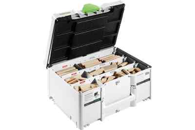 FESTOOL 576791 DOMINO Assortment DS/XL D8/D10 306 BU - ชุดเดือยไม้บีชขนาด 8/10 มม รวม 306ชิ้น และดอกเจาะขนาด 14มม. สำหรับเครื่องเจาะโดมิโน DF 700 พร้อมกล่องเก็บ (สินค้าสั่งซื้อล่วงหน้า Pre-Order)