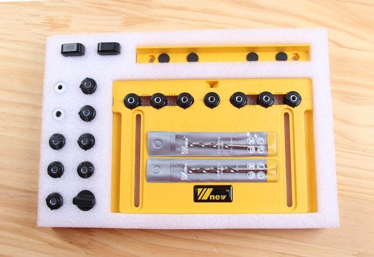 Wnew Cabinet Hardware Jig and Shelf Pin Jig - จิ๊กสำหรับติดตั้งมือจับ ปุ่มดึง ลิ้นชัก ประตูตู้ และ จิ๊กเจาะรูติดตั้งปุ่มรับชั้นในตู้