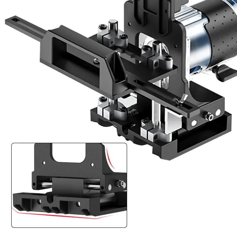 GUNI WN-DF500AL - Premium Loose Tenon (Domino) or Invisible Fastener Opening Punching for Trimmer - ชุดช่วยเจาะเดือย Dimoni หรือเซาะร่องสำหรับฝังอุปกรณ์ฮาร์ดแวร์ชนิดหลบในรุ่นพรีเมียม GUNI WN-DF500AL ใช้ร่วมกับทริมเมอร์