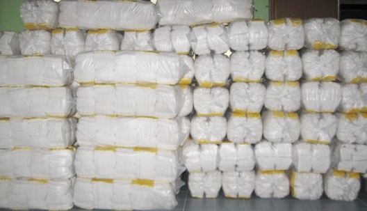 ถุงมือผ้าถักสีขาว 400-700 กรัม (4 ขีด-7ขีด)