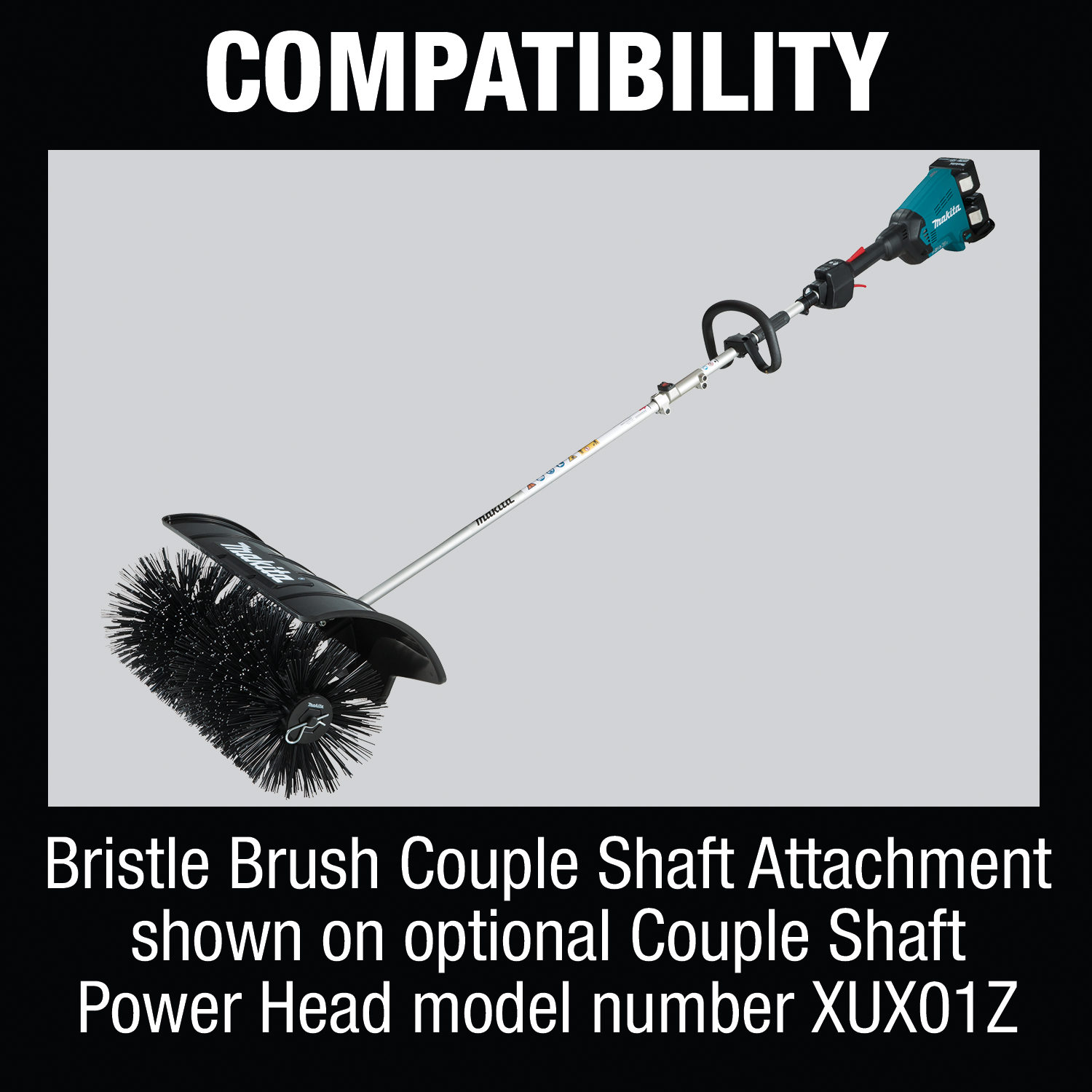 MAKITA BR400MP (199328-2) Bristle Brush Couple Shaft Attachment - หัวแปรงไฟฟ้า Makita รุ่น BR400MP (199328-2) สำหรับเครื่องมืองานสวนอเนกประสงค์