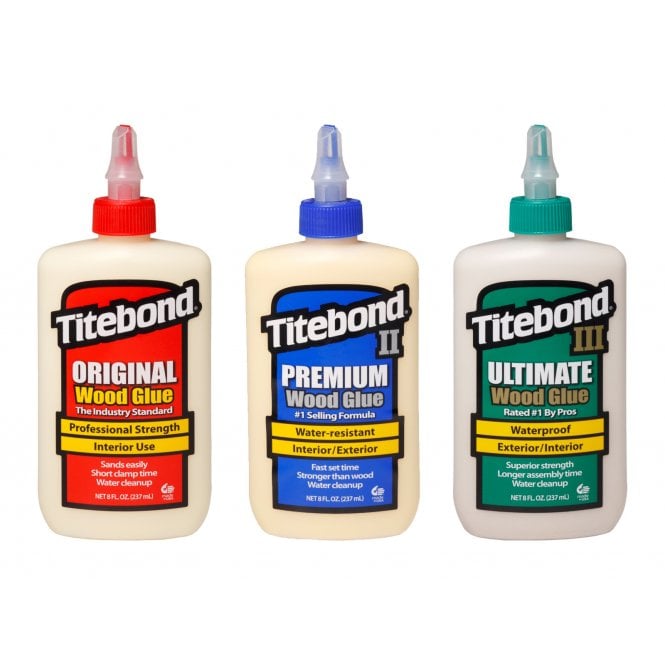 TITEBOND 8oz. 3-Pack Wood Glue - สุดยอดกาว Titebond Original, Titebond II และ Titebond III ขนาดบรรจุขวดละ 8 ออนซ์ (237 มล.) มาเป็นชุด 3 แบบ (U.S.A.)