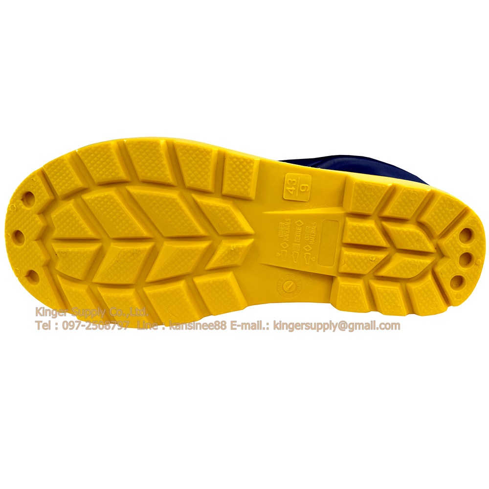 รองเท้าบูทเซฟตี้หัวเหล็ก BLACK SAFETY BOOT PVC สูง 40 cm