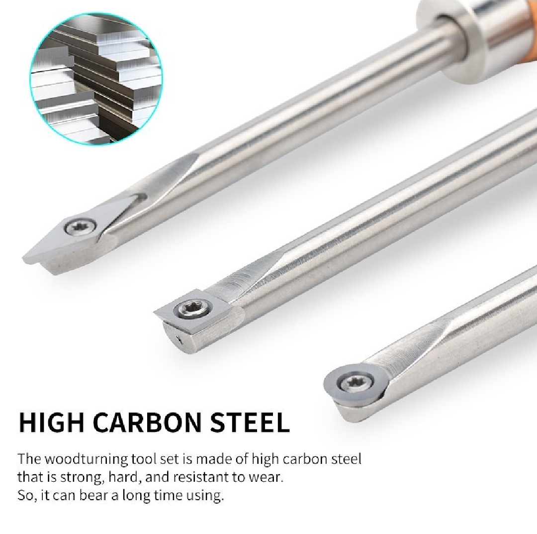 XCAN DK0383PCZH - Carbide Mini Turning Tool -3 piece set in Paper Box - มีดกลึงปลายคาร์ไบด์ขนาดเล็ก ชุด3เล่ม ในกล่องกระดาษ XCAN รุ่น DK0383PCZH (สินค้าสั่งซื้อล่วงหน้า Pre-Order)