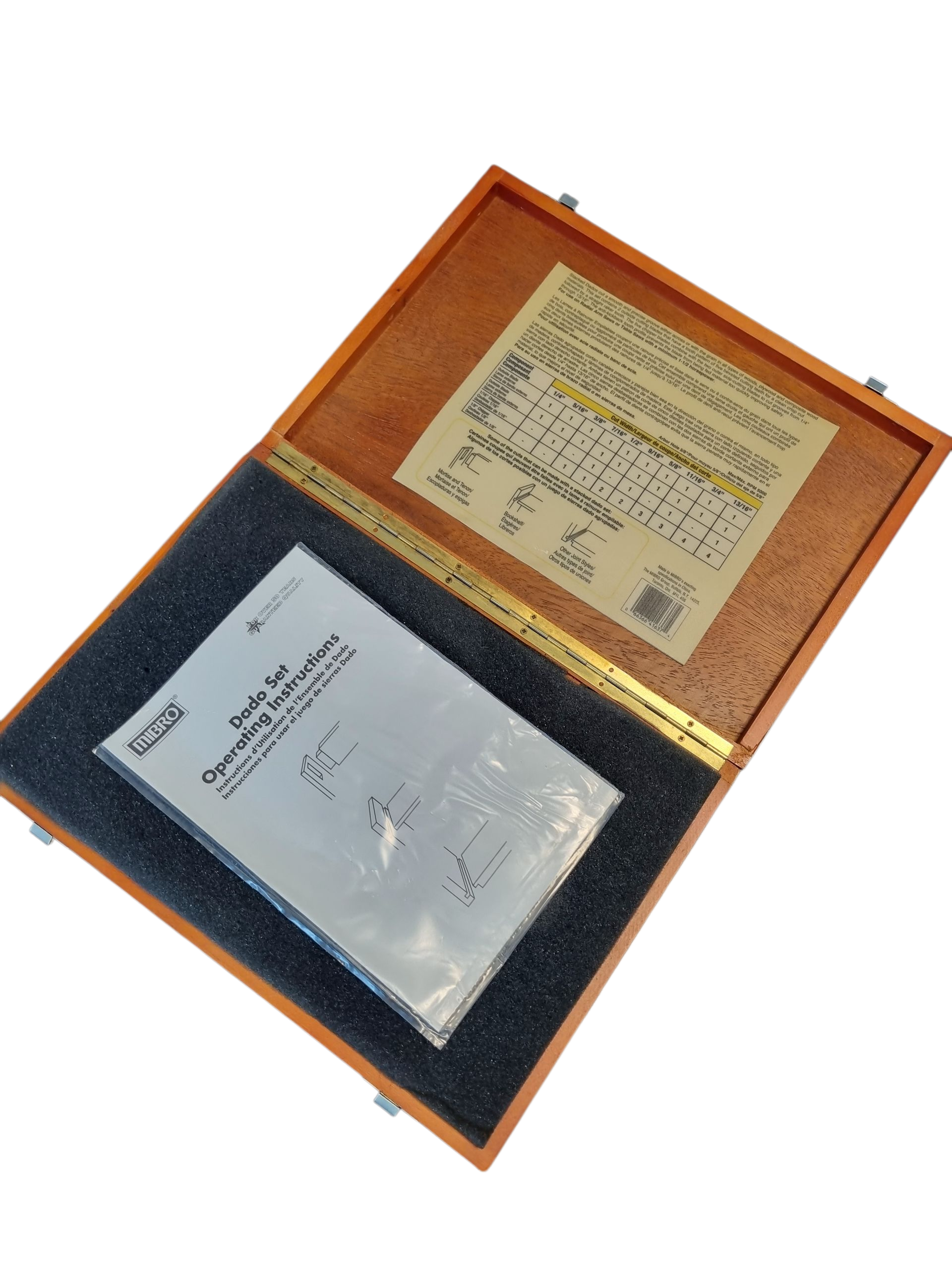 MIBRO 461371 8" Stacked Dado Pro 5/8" Arbor Saw Blades in Wooden Box - ชุดใบเลื่อยเซาะร่อง Dado ขนาด 8นิ้ว MIBRO ในกล่องไม้ รุ่น 461371