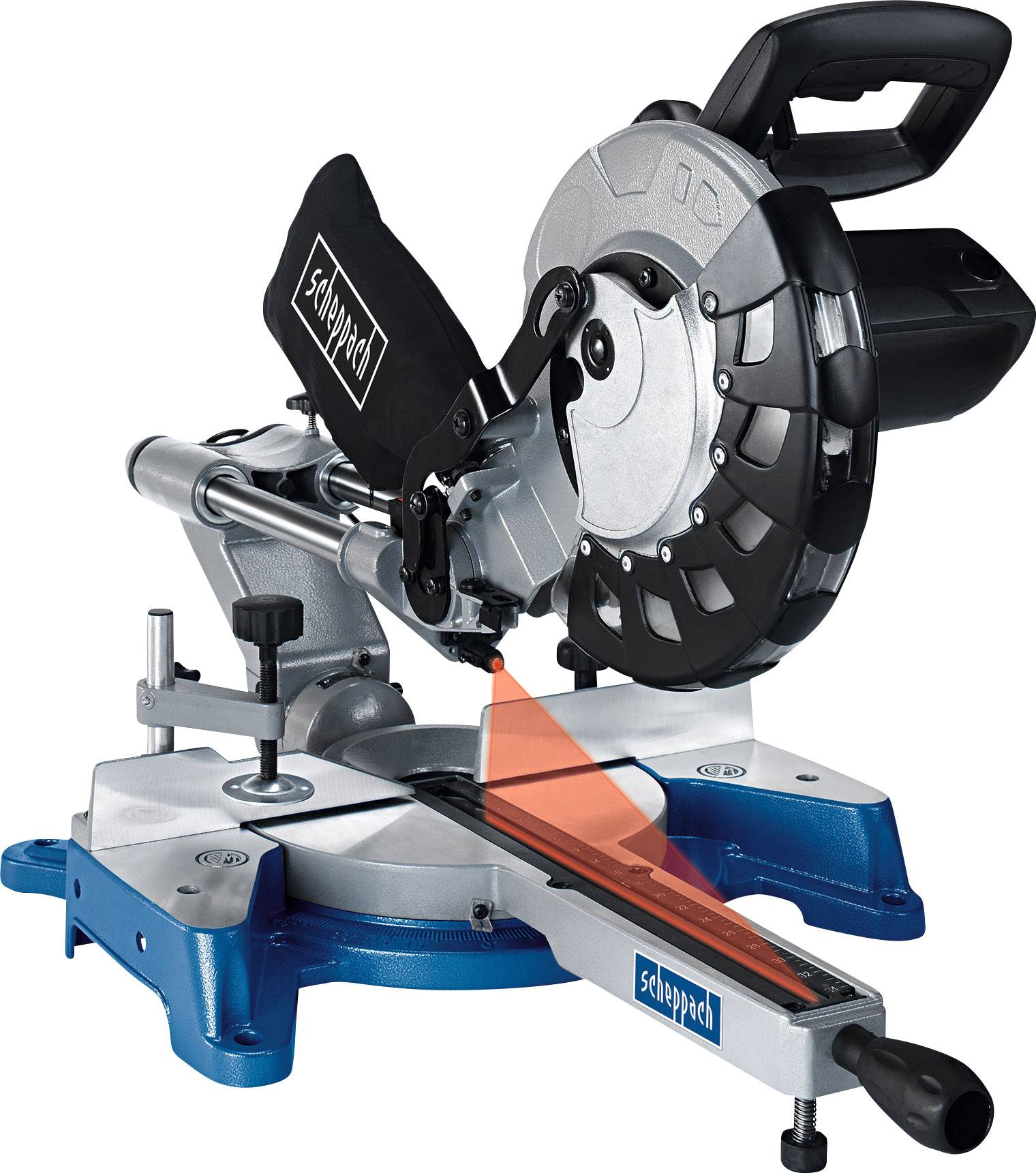 SCHEPPACH HM100LXU 10-Inch/ 260mm Compound Mitre Saw - เลื่อยตัดองศาสไลด์ 10" พร้อมเลเซอร์ช่วยเล็งตัด SCHEPPECH รุ่น HM100LXU - 5901202901