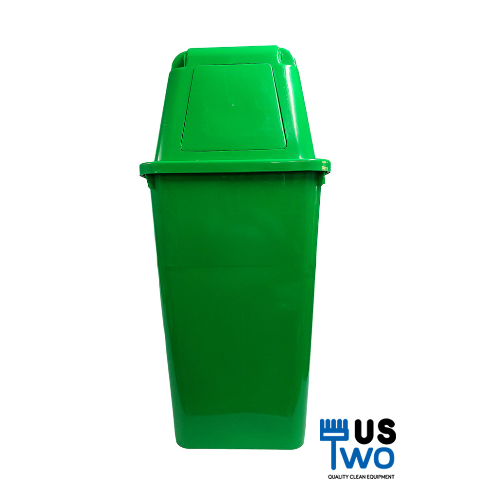 ถังขยะทรงเหลี่ยม พร้อมฝาครอบทรงสูง 120 ลิตร ไม่มีล้อ