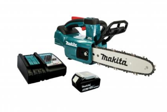 MAKITA DUC254RF 18v 250mm (10") Cordless Brushless Motor Chain Saw with a 3.0Ah battery and Charger - เลื่อยโซ่ใช้แบตเตอรี่ 18v บาร์โซ่ขนาด 10 นิ้ว มอเตอร์ไร้แปรงถ่าน มากีต้า รุ่น DUC254RF มาพร้อมมีแบตเตอรี่ 3.0Ah 1 ก้อน และแท่นชาร์จ