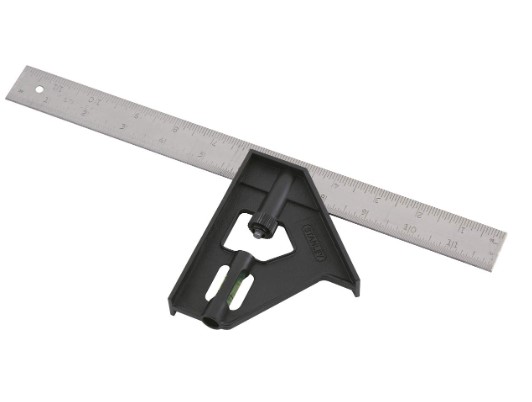 STANLEY 46-012 12 Inch Plastic Handle Combination Square, 12 In (300 mm.) - ฉากผสม ยาว 12 นิ้ว ( 300 มม.) Stanley รุ่น 46-012
