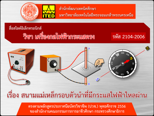 สนามแม่เหล็กรอบตัวนำที่มีกระแสไฟฟ้าไหลผ่าน (คู่มือการใช้สื่อ/สไลด์อิเล็กทรอนิกส์) - ITED-ET 01001