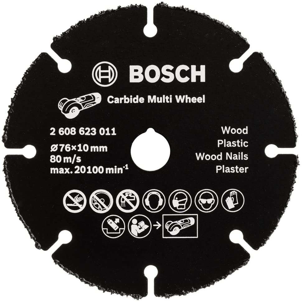 BOSCH 76mm. /3" Cutting disc "Multiwheel" of tungsten carbide for GWS 12V-76 grinder - ใบตัดคาร์ไบด์อเนกประสงค์ สำหรับเครื่องเจียรไร้สาย GWS 12V-76 - 2608623011