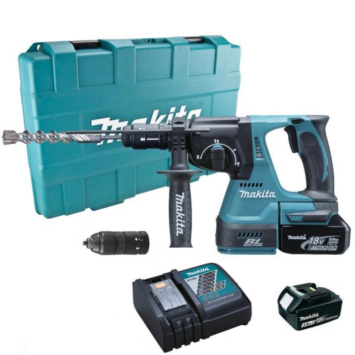 MAKITA DHR243RFE 18V 24 mm. Cordless SDS-PLUS Rotary Hammer Drill (LXT)- สว่านโรตารี่ไร้สาย SDS-PLUS 24มม. MAKITA รุ่น DHR243RFE (18V 3.0.Ah)