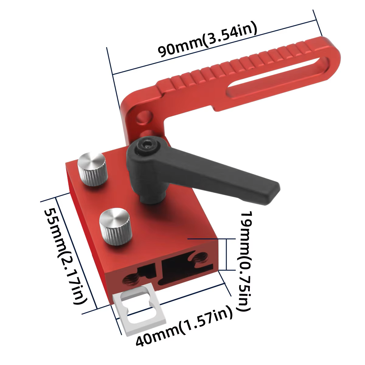 SIS TOOL SIS-GRFP002 Guide Rail Flip Stop (Red) - ตัวหยุดในรางชนิดมีก้านโยกสำหรับราง SIS TOOL รุ่น SIS-GRFP002 (สีแดง)