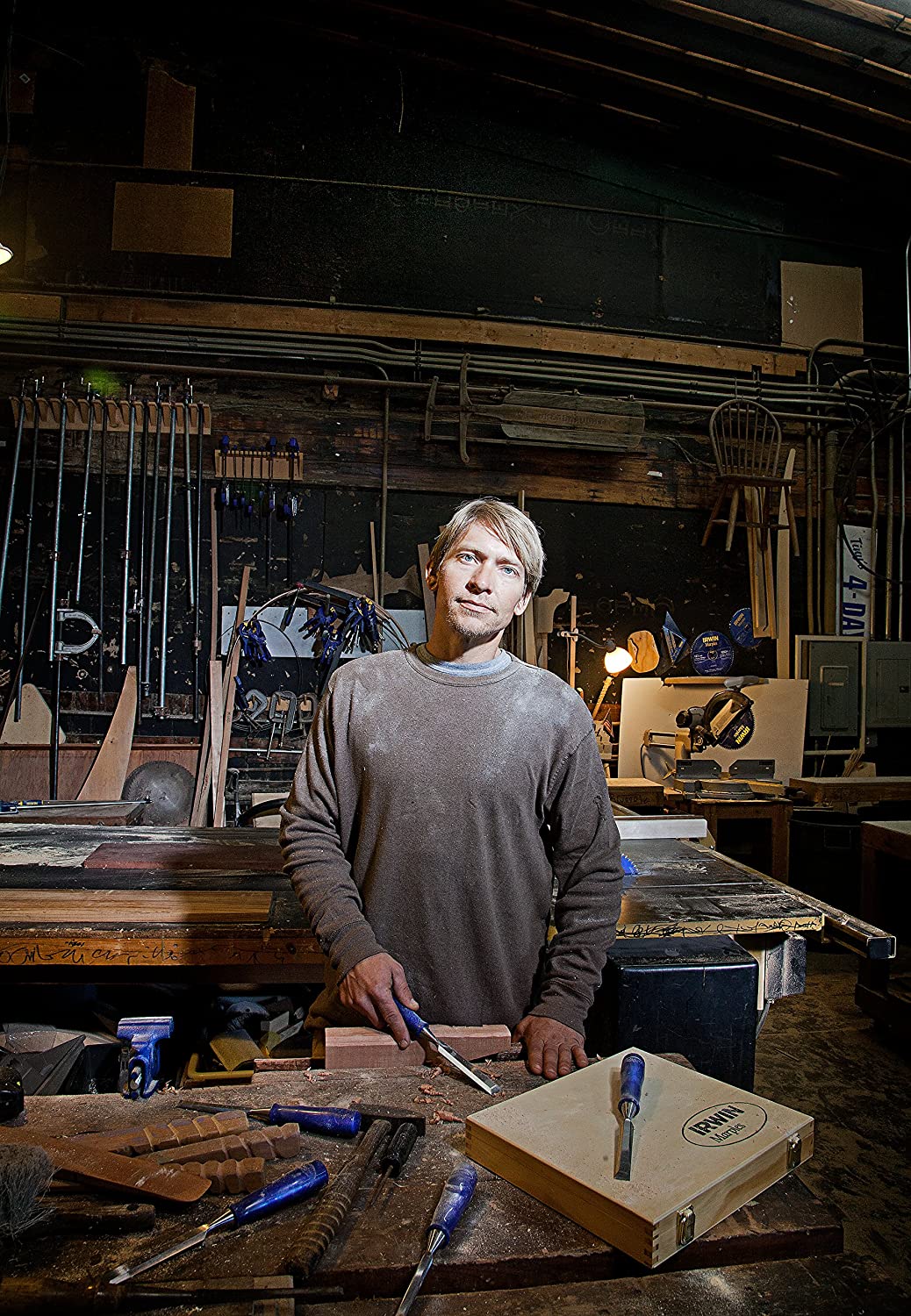 IRWIN Marples M444-S6 Blue Chip Bevel Edge Chisel - Set of 6, ชุดสิ่วงานไม้ IRWIN Marples 6 ขนาดรุ่น M444-S6 ในกล่อง