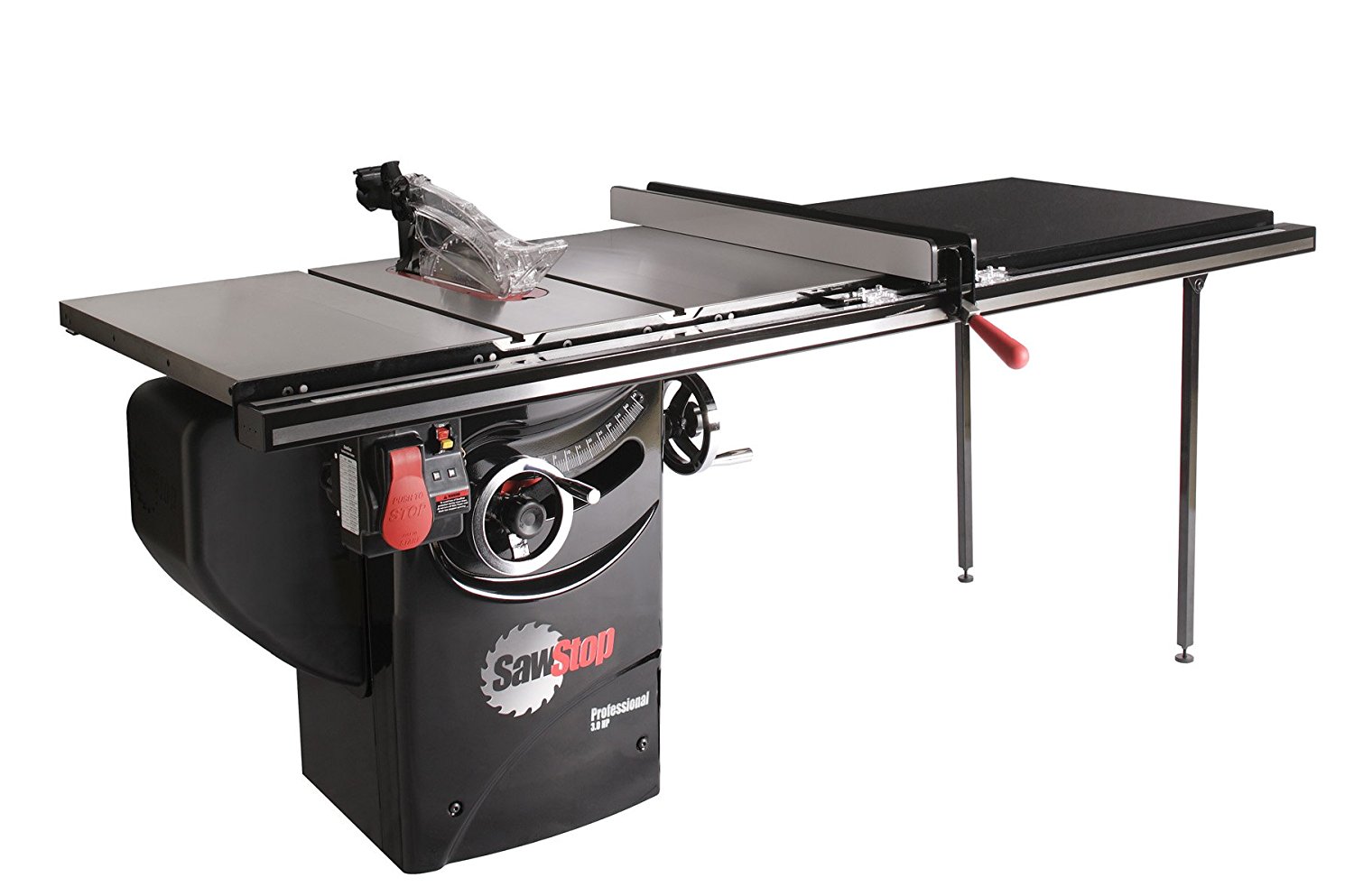 SAWSTOP PCS31230-CH 3-HP Professional Cabinet Saw Assembly with 52-Inch Professional T-Glide Fence System, Rails and Extension Table