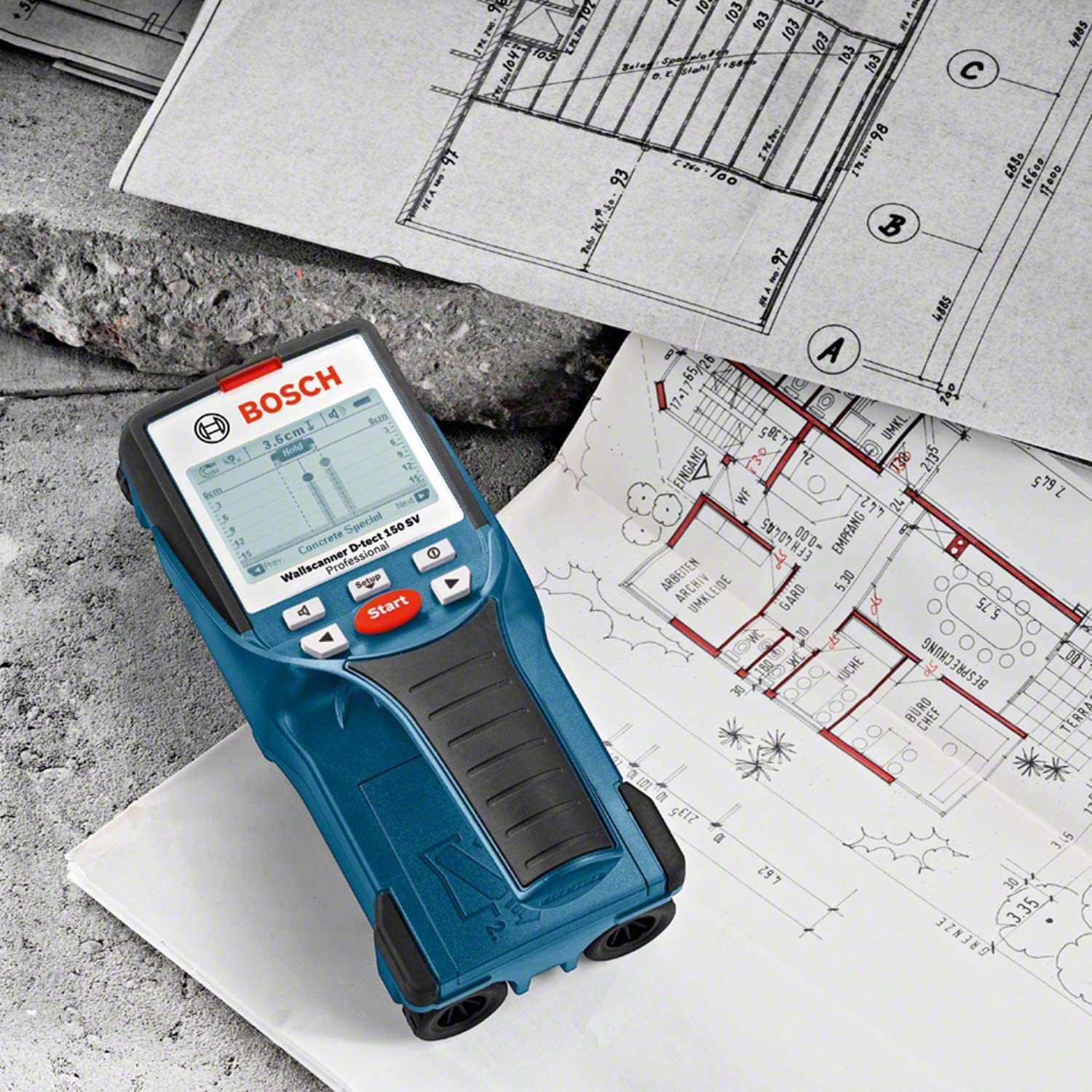 BOSCH D-TECT 150 SV Scanner เครื่องตรวจหา Bosch รุ่น D-tect 150 SV - 0601010008 (แทนด้วย D-TECT 200 C - 06010816K0)