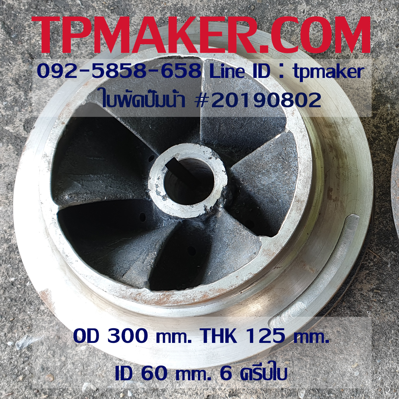 ใบพัดปั๊มน้ำ 20190802 OD 300 mm. THK 125 mm.