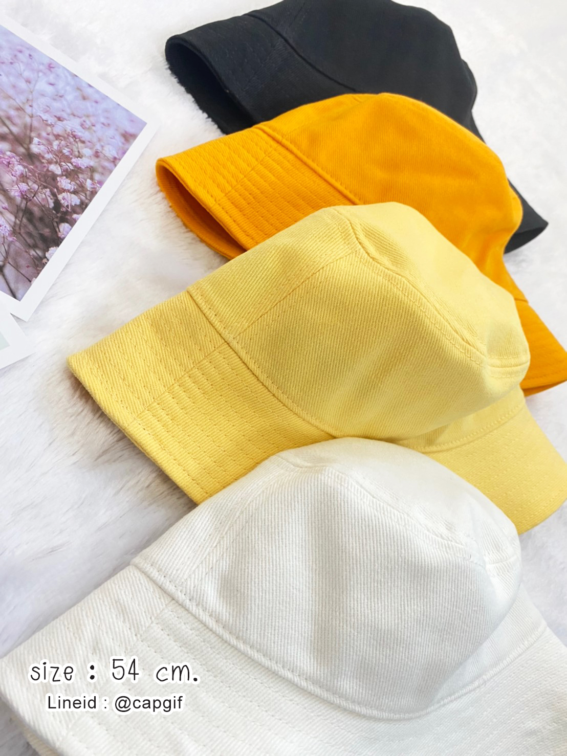 หมวกบักเก็ตไซส์เด็ก หมวกbucket ผ้าคอตตอนหนาเกรดเอ size : 54 cm.