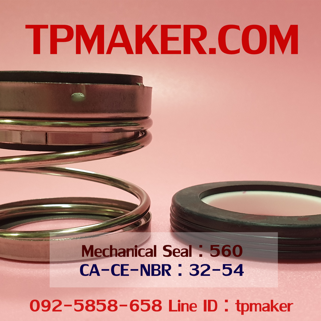 Mechanical Seal แมคคานิคอล ซีล : รุ่น560 สปริงตรง : 32-54 CA-CE-NBR
