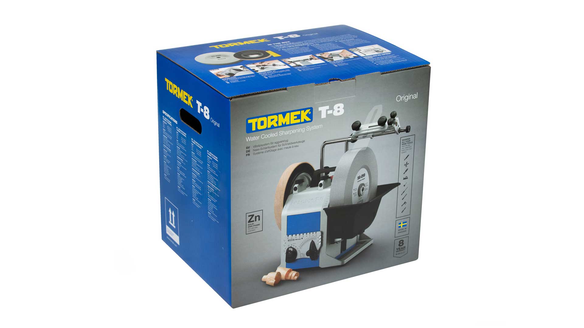 TORMEK T-8 ORIGINAL -10-inch Original Water Cooled Sharpening System with RB-180 Base - เครื่องมือลับคมแบบหล่อเย็นด้วยน้ำ Tormek รุ่น T-8 Original พร้อมฐานหมุนได้ RB-180 (สินค้าสั่งซื้อล่วงหน้า Pre-order)
