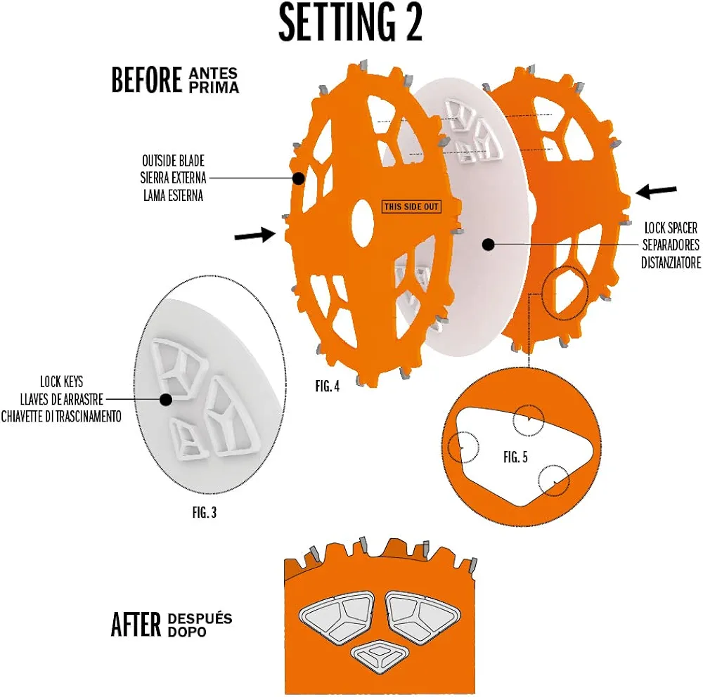 CMT ORANGE TOOLS 230.312.08 LOCKED DADO Saw Blade Set, UNI EN-847 - ชุดใบเลื่อยเซาะร่องขนาด 8นิ้ว แบบซ้อนเป็นชั้นมาตรฐาน UNI EN-847U (สินค้าสั่งซื้อล่วงหน้า Pre-Order)