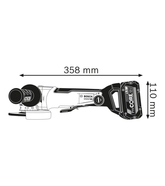 BOSCH GWX 18V-10 SC 125mm. Bluetooth Cordless Angle Grinder with X-LOCK (Tool only, without battery and charger) - เครื่องเจียรไร้สายขนาด 5 นิ้ว ใช้แบตเตอรี่ Li-Ion 18โวลท์ มีระบบเชื่อมต่อ เชื่อมต่อ Toolbox App ด้วย Bluetooth (เครื่องเปล่า ไม่มีแบตเตอรี่)