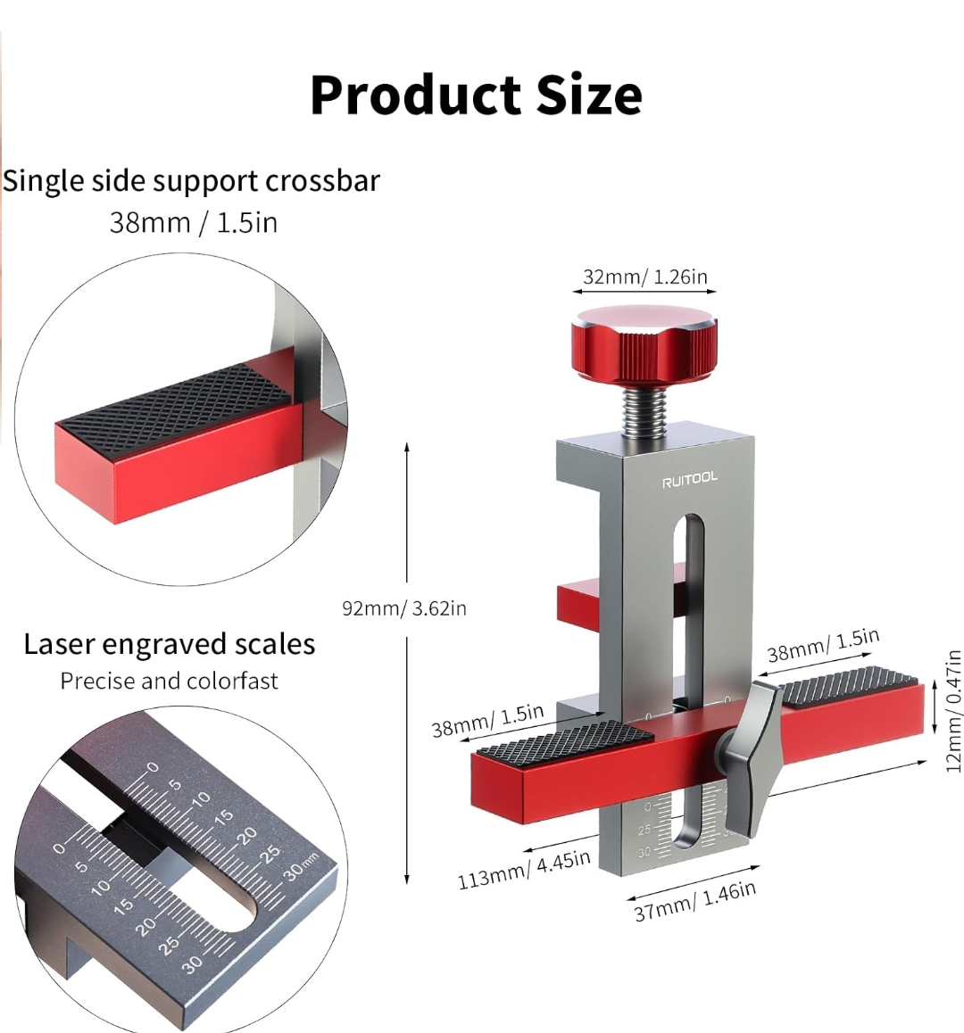 RUITOOL AM1-RL-254 Cabinet Door Installation Positioner - จิ๊กช่วยติดตั้งบานประตูตู้ RUITOOL รุ่น AM1-RL-254