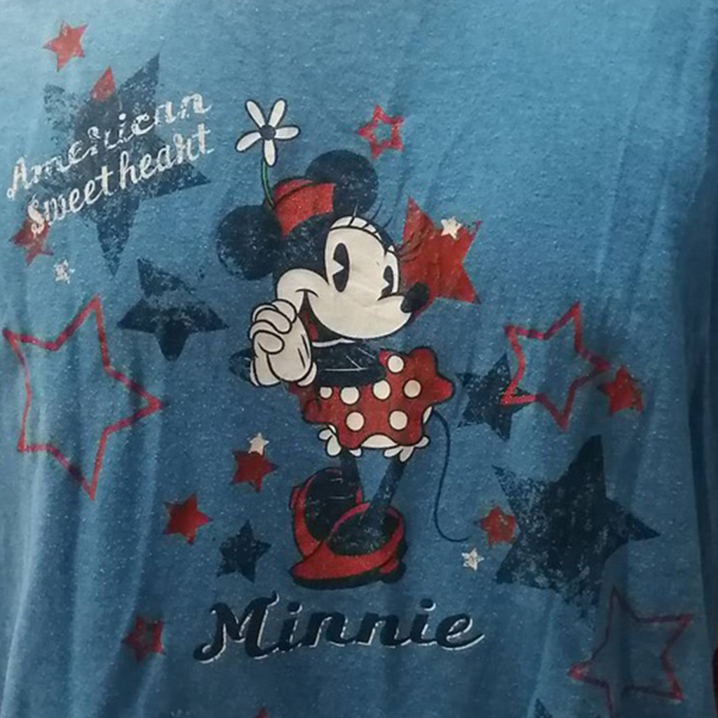 เสื้อยืดวินเทจมือสอง vintage ลายมิกนี่เมาส์ minnie mouse งานป้ายผ้าเก่า Disney เสื้อยืดมือสอง สินค้าพร้อมส่ง