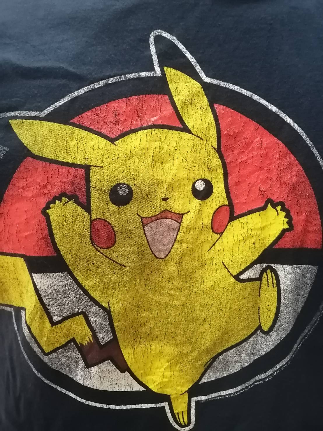 เสื้อยืดวินเทจมือสอง Vintage ลายการ์ตูนปิกาจู Pikachu งานป้ายผ้าเก่า สินค้าพร้อมส่ง