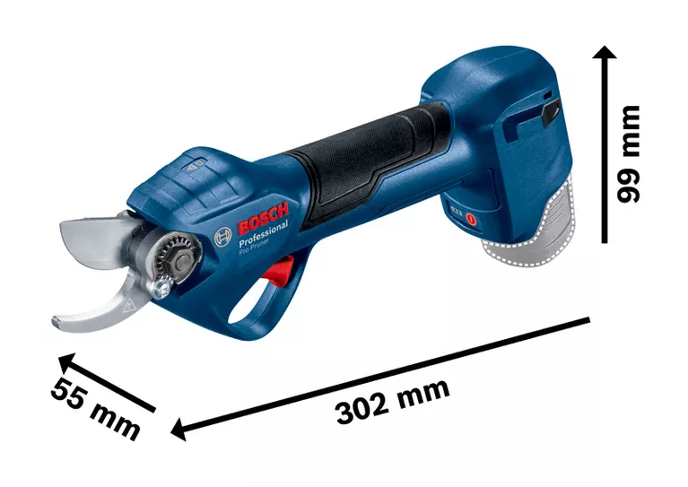 BOSCH Pro Pruner - Cordless Secateur with 1x 2.0Ah batteries and Charger - เครื่องตัดแต่งกิ่งไม้ไร้สาย ใช้แบตเตอรี่ 12โวล์ท (พร้อมแบตเตอรี่ 12โวล์ท 2.0Ah 1ก้อน และแท่นชาร์ท) - 06019K10K1