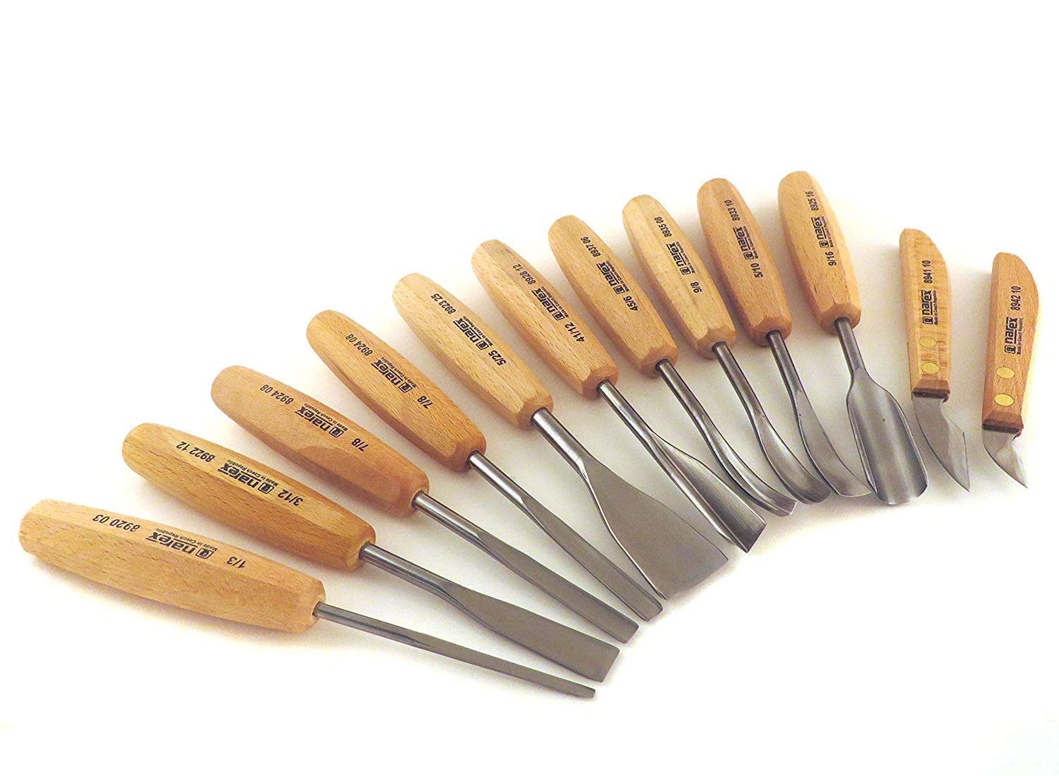 NAREX 894850 - Set of Carving Chisels in Wooden Box 12pcs, WOOD LINE STANDARD ชุดสิ่วสลักไม้ชุดใหญ่ 12 ชิ้น (Made in Czech Republic)