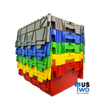 ลังพลาสติกทึบ ฝาพับคู่เตี้ย 42 ลิตร