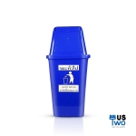 ถังขยะทรงเหลี่ยม พร้อมฝาครอบทรงสูง 40 ลิตร สีน้ำเงิน