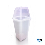 ถังขยะใสทรงเหลี่ยม พร้อมฝาใส ครอบทรงสูง 60 ลิตร