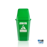 ถังขยะทรงเหลี่ยม พร้อมฝาครอบทรงสูง 40 ลิตร สีเขียว