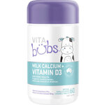 Vita Bubs Kids Bone Health Milk Calcium + Vitamin D3 (60 เม็ด) แบบเคี้ยว