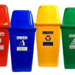 ถังขยะทรงเหลี่ยม 120 ลิตร ไม่มีล้อ