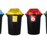 ถังขยะทรงกลมฝาแกว่ง ขนาด 112 ลิตร