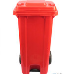 ถังขยะเท้าเหยียบ พร้อมล้อเข็น 120 ลิตร สีแดง