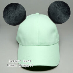 หมวกแก๊ปมิกกี้สีเขียวมิ้น