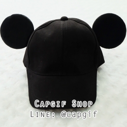 หมวกแกีปมิกกี้เมาส์สีดำล้วน