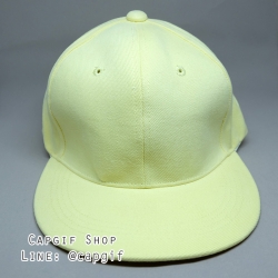 หมวกฮิปฮอปสีเหลืองล้วน ผ้าพีช