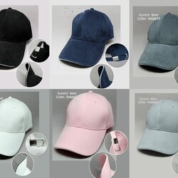 หมวกแก๊ปผ้าคอตตอนเกรดเอสีพื้น งานไทยสวย รุ่นปีกแซนวิช ด้านหลังปรับเลื่อนแบบบัคเคิ้ลสีเงิน