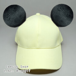 หมวกแก๊ปมิกกี้สีเหลืองล้วน