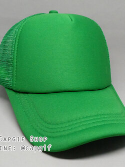 หมวกแก๊ปตาข่ายสีเขียวล้วน